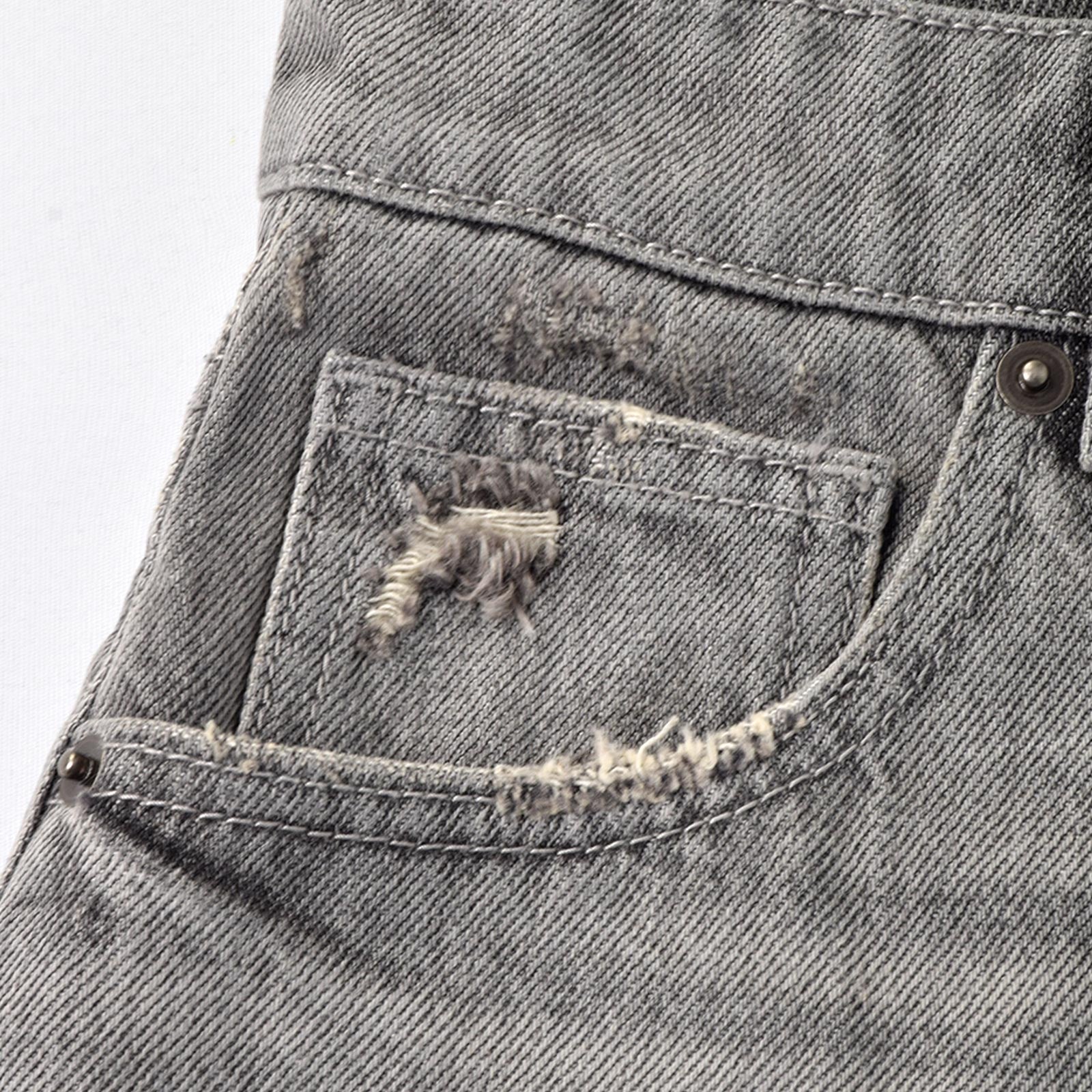 Custom Women's Washed Gray Hot Mini Denim Shorts