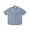 Custom Unisex Plain Pockets Blue Short Sleeve Denim Shirts