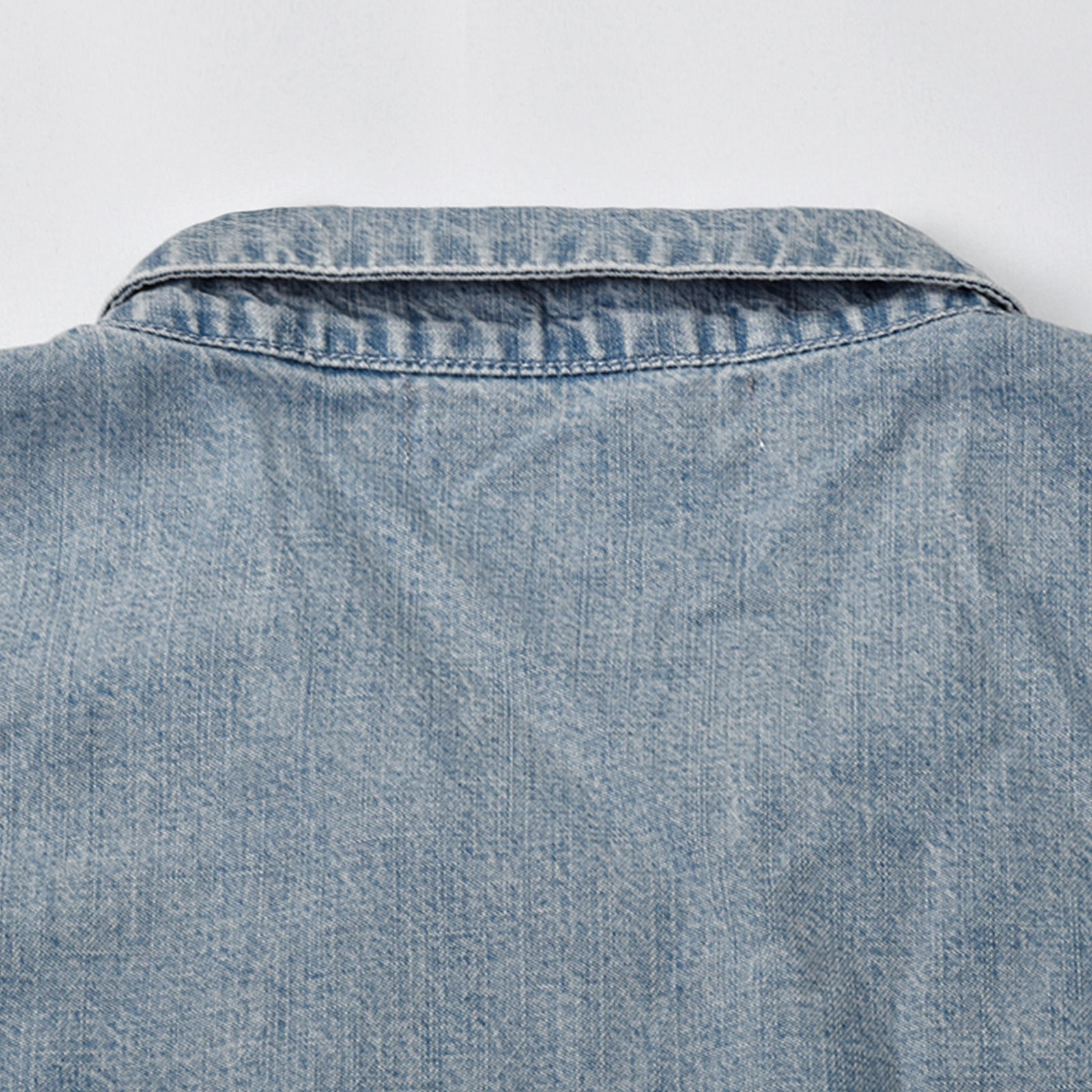 Custom Unisex Plain Pockets Blue Short Sleeve Denim Shirts