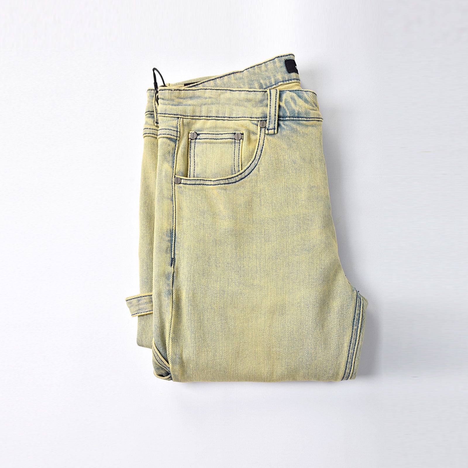 Custom Men's 98%Cotton 2%Spandex Washed Skinny Stretch Jeans