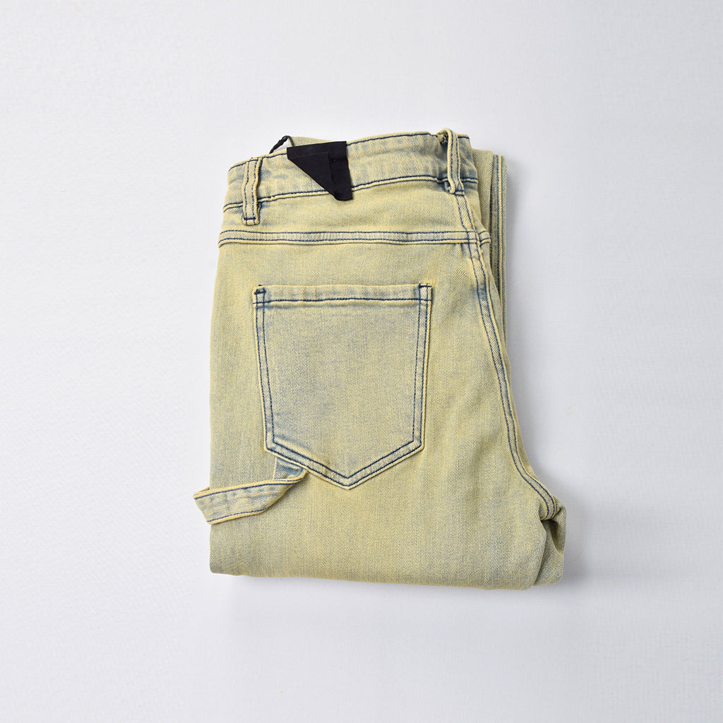 Custom Men's 98%Cotton 2%Spandex Washed Skinny Stretch Jeans