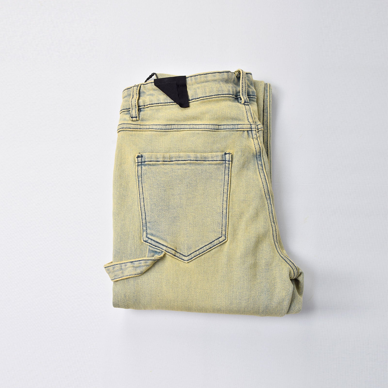 Custom Men's 98%Cotton 2%Spandex Washed Skinny Stretch Jeans
