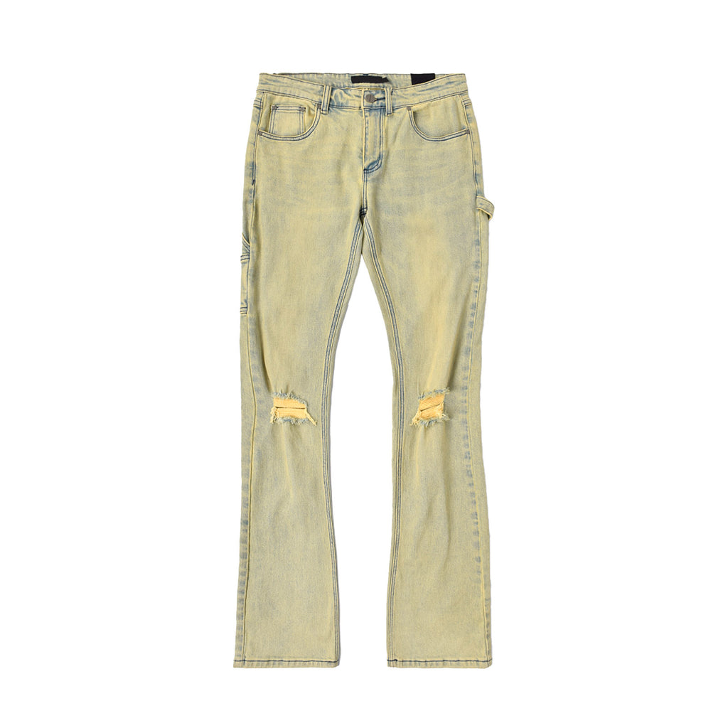 Custom Men's 98%Cotton 2%Spandex Washed Skinny Stretch Jeans
