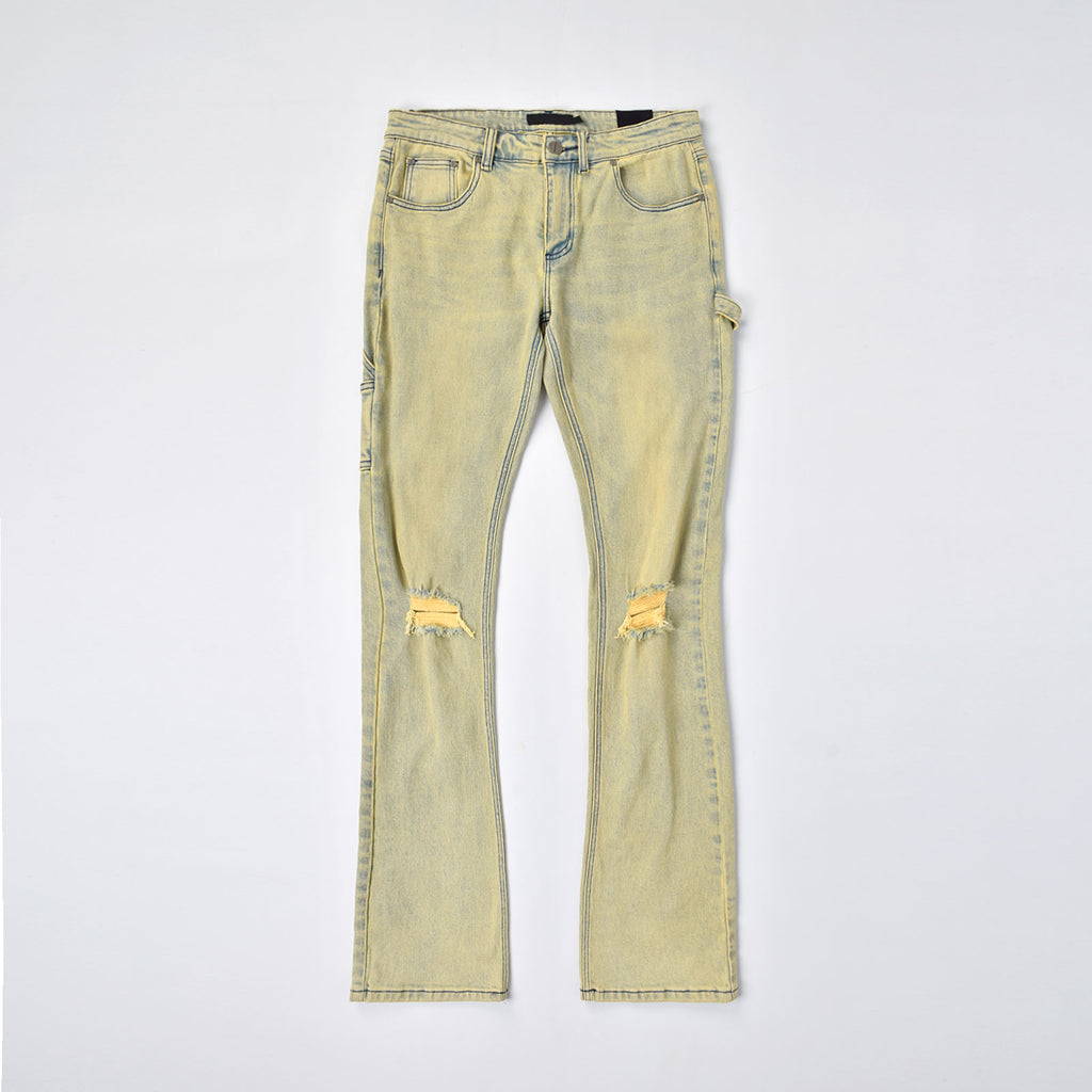 Custom Men's 98%Cotton 2%Spandex Washed Skinny Stretch Jeans