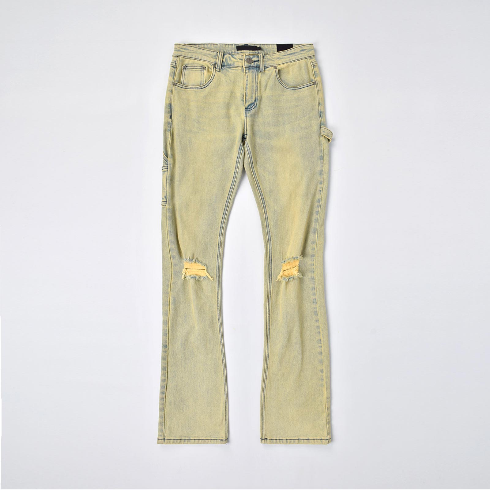 Custom Men's 98%Cotton 2%Spandex Washed Skinny Stretch Jeans