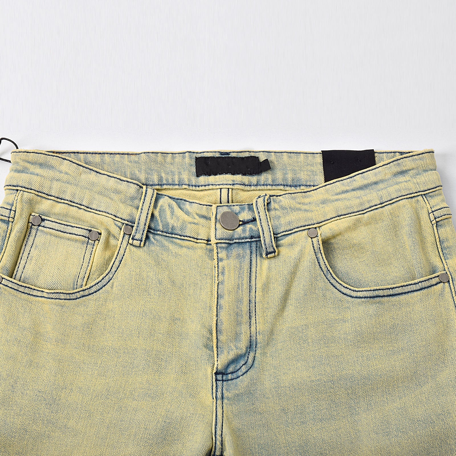 Custom Men's 98%Cotton 2%Spandex Washed Skinny Stretch Jeans