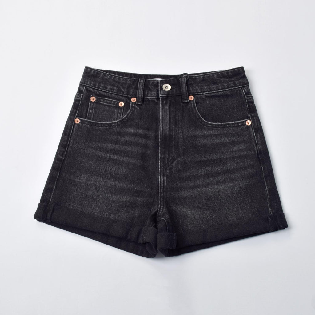 Custom Women's Black Mini Denim Shorts