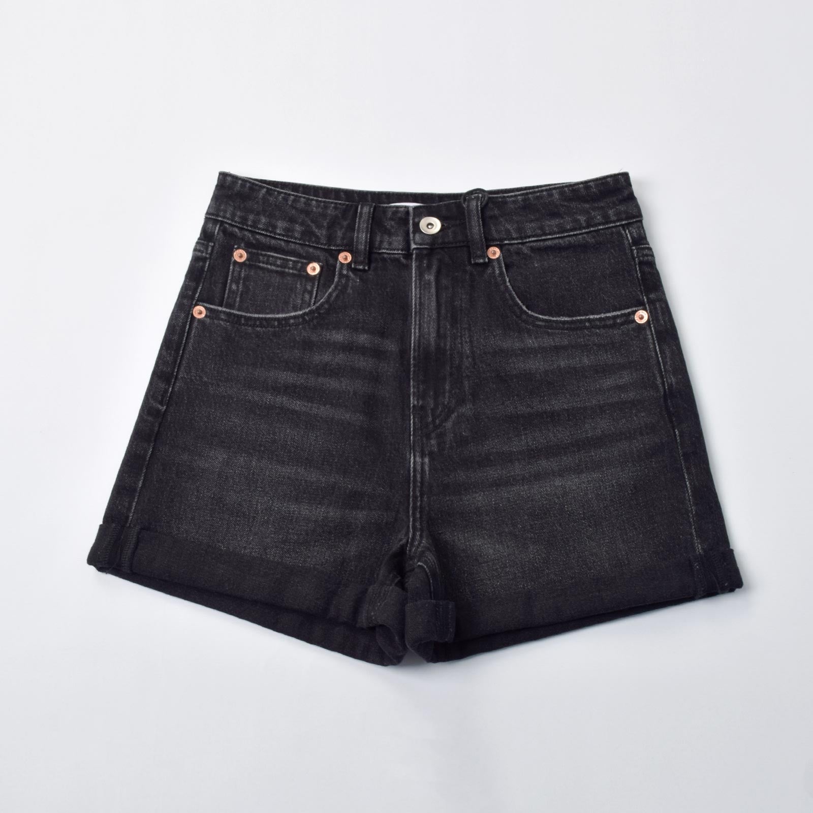 Custom Women's Black Mini Denim Shorts