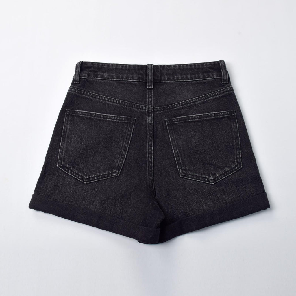 Custom Women's Black Mini Denim Shorts