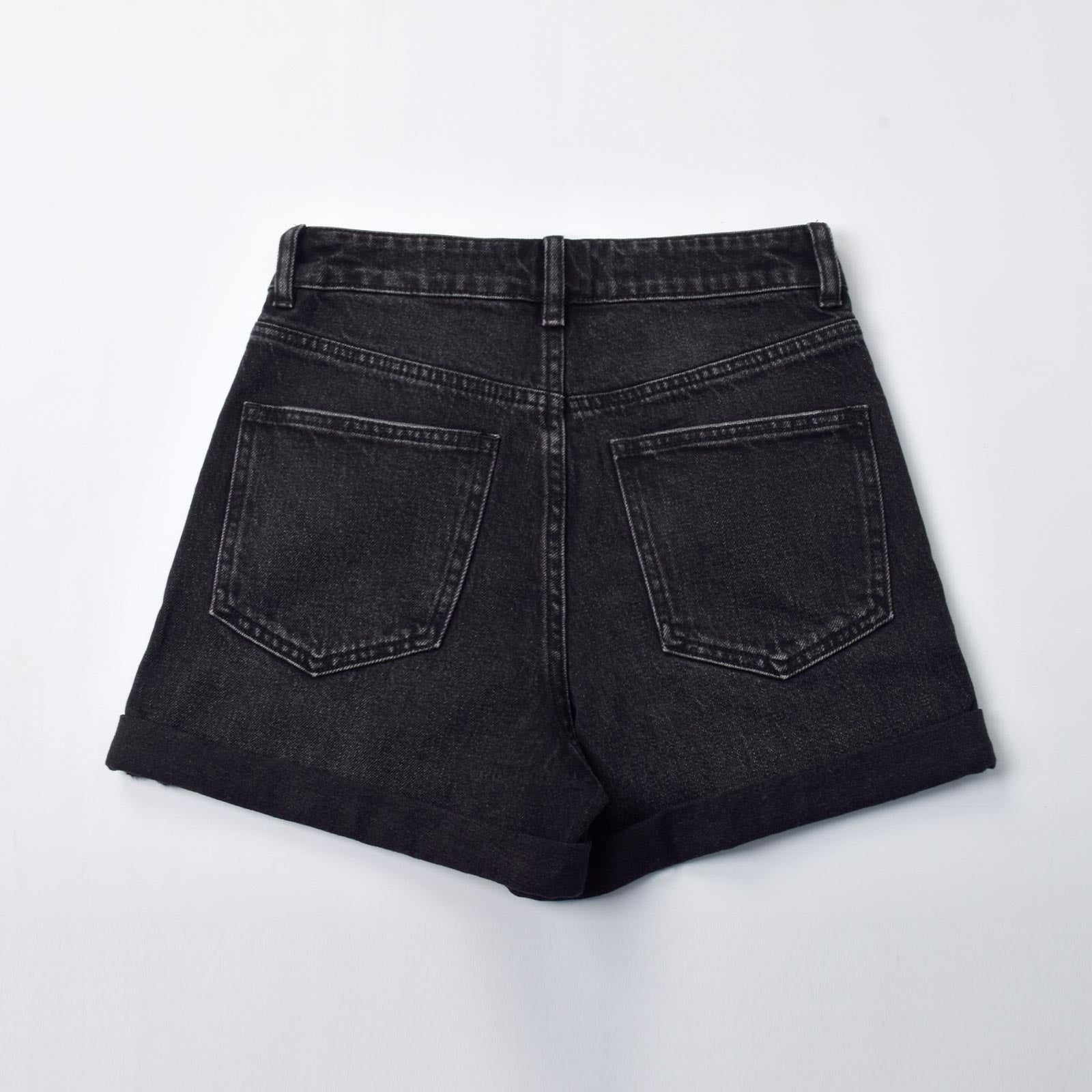 Custom Women's Black Mini Denim Shorts