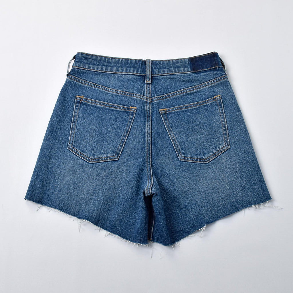 Custom Women's Plain Blue Denim Shorts