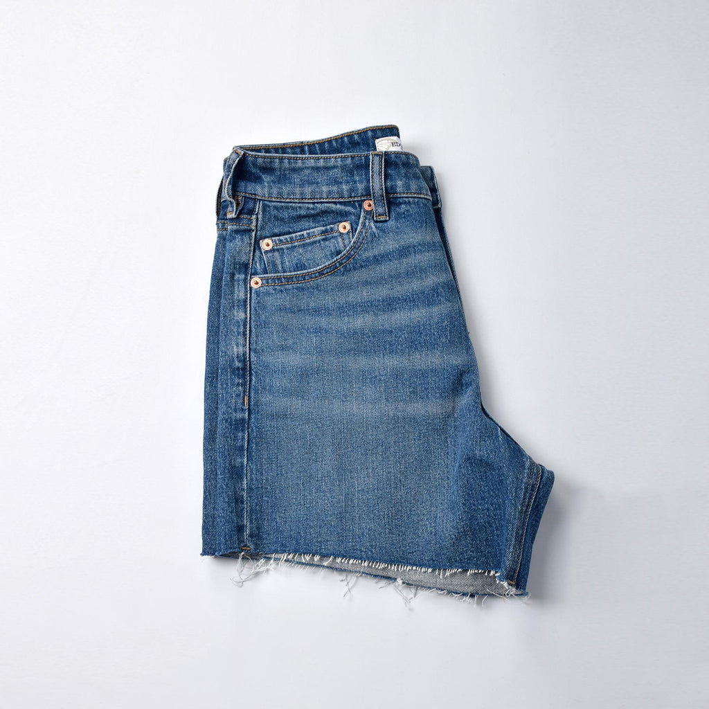 Custom Women's Plain Blue Denim Shorts