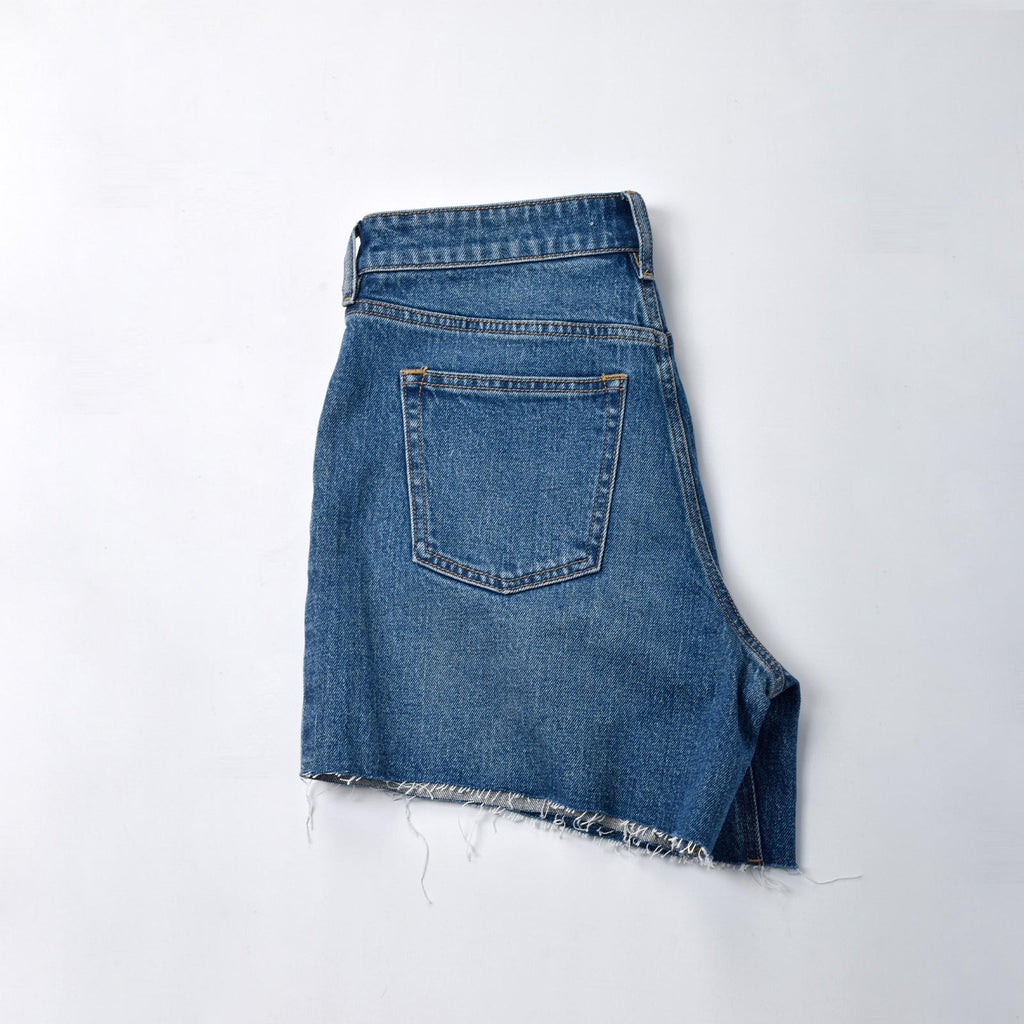 Custom Women's Plain Blue Denim Shorts