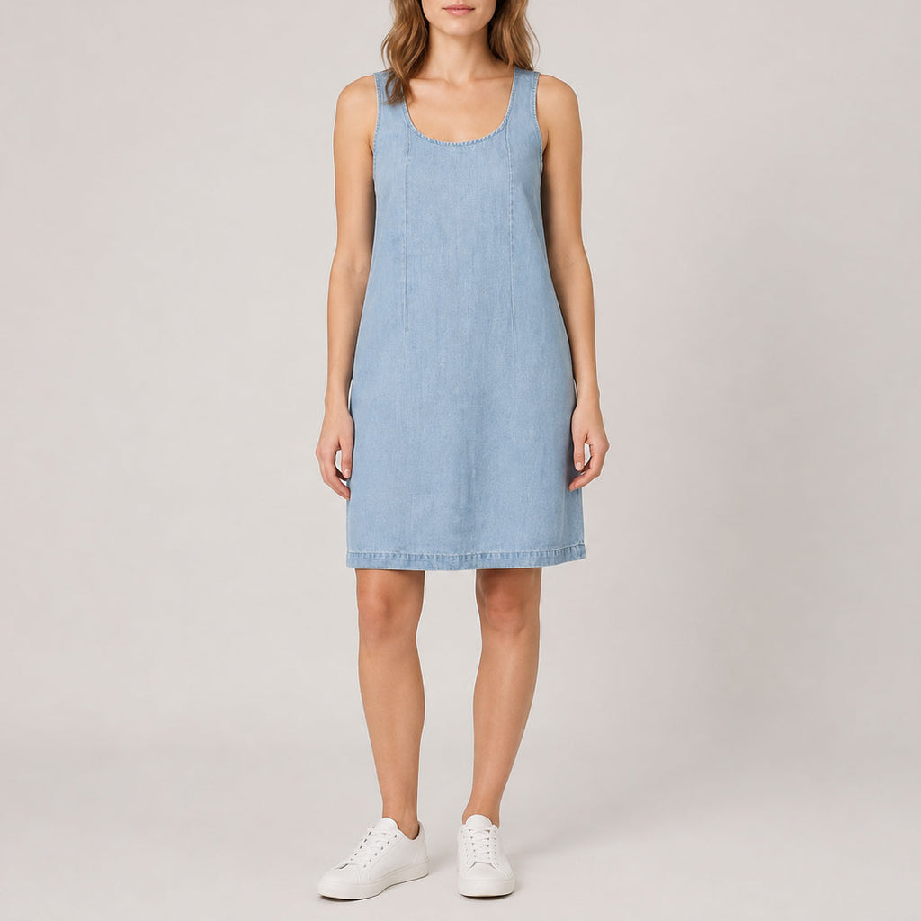 Custom Women's Solid Color Mini Denim Dress