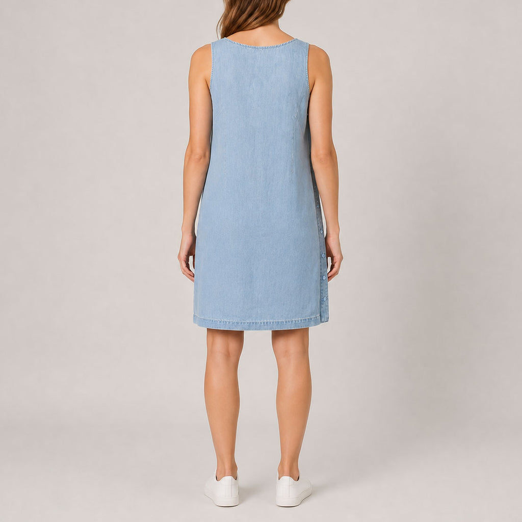 Custom Women's Solid Color Mini Denim Dress