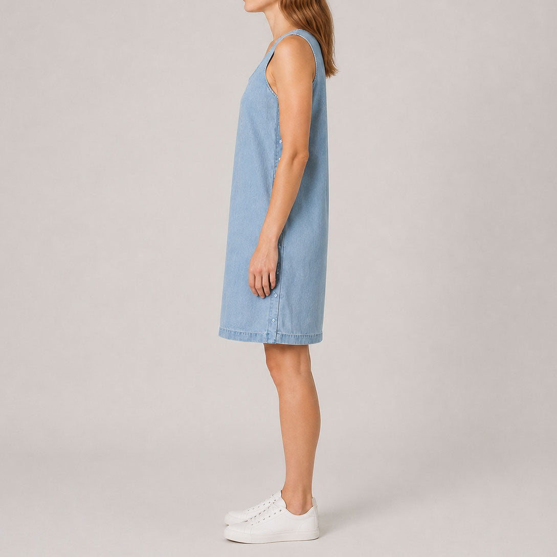 Custom Women's Solid Color Mini Denim Dress