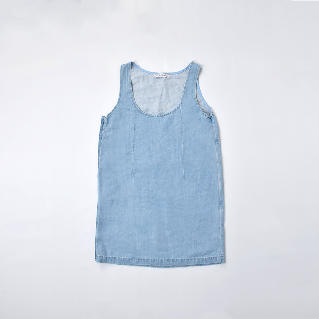 Custom Women's Solid Color Mini Denim Dress