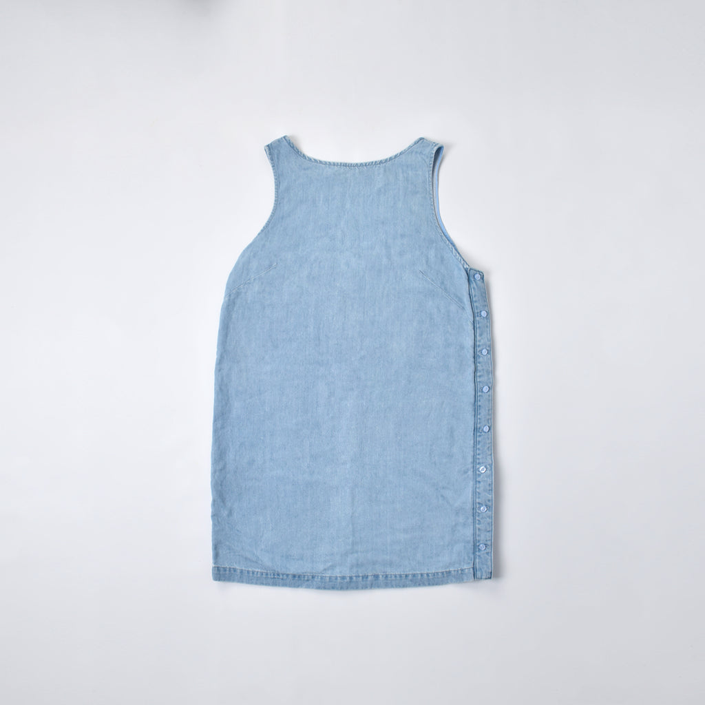 Custom Women's Solid Color Mini Denim Dress
