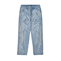 Custom Men's Patch Work Washed Baggy Jeans