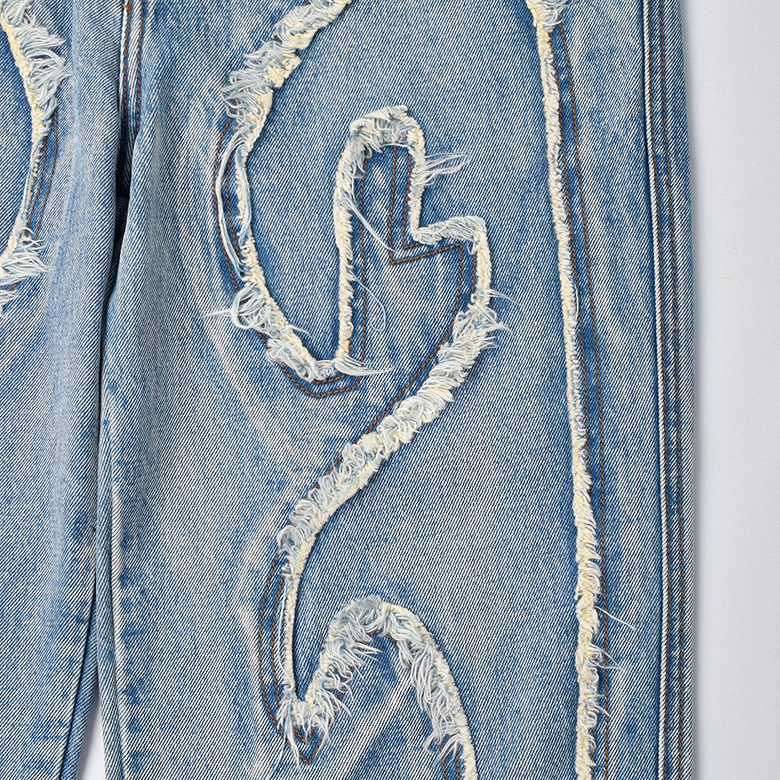 Custom Men's Patch Work Washed Baggy Jeans