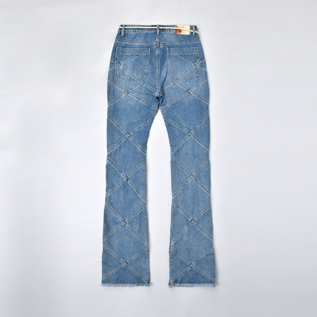 Custom Men's Blue Stacked Fit Heavyweight Jeans