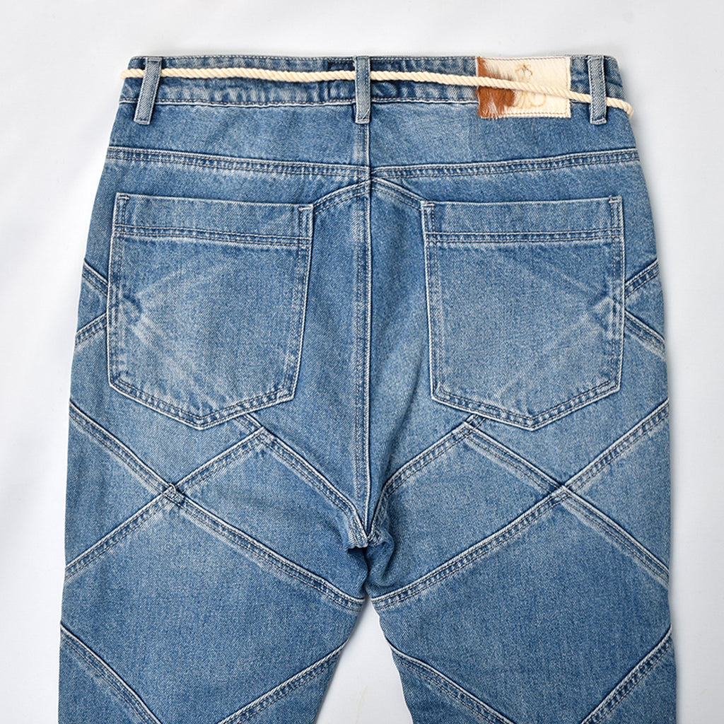 Custom Men's Blue Stacked Fit Heavyweight Jeans