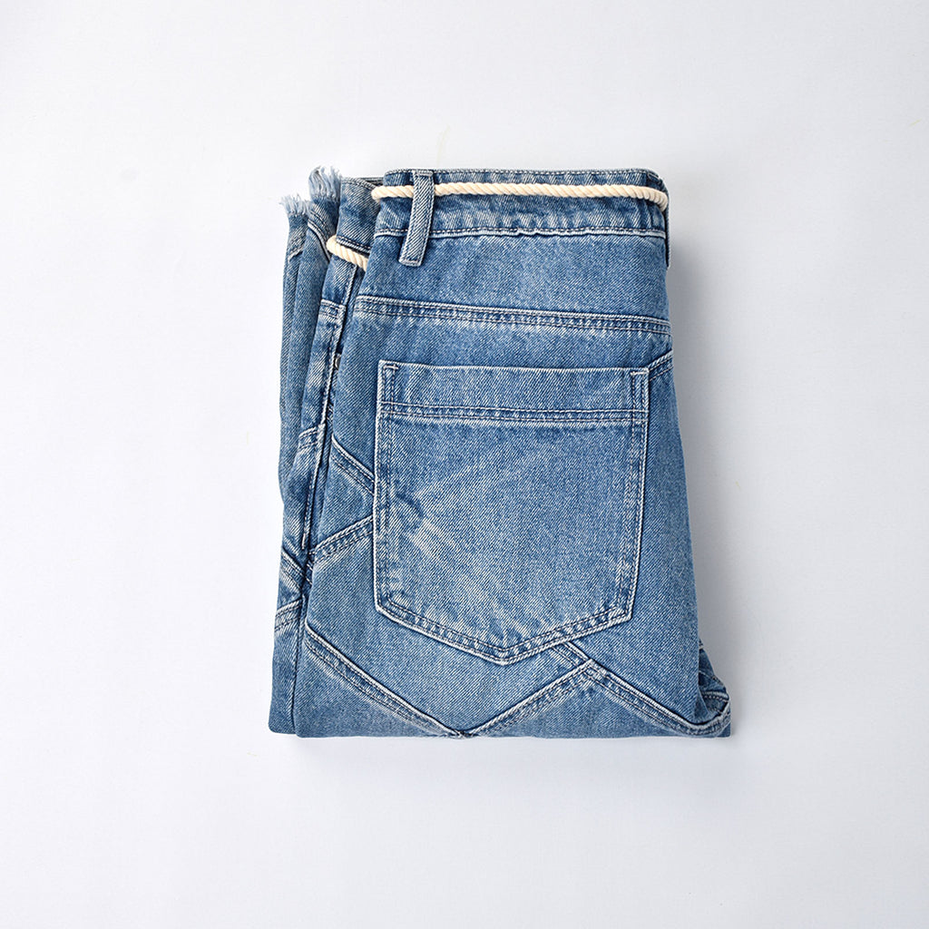 Custom Men's Blue Stacked Fit Heavyweight Jeans
