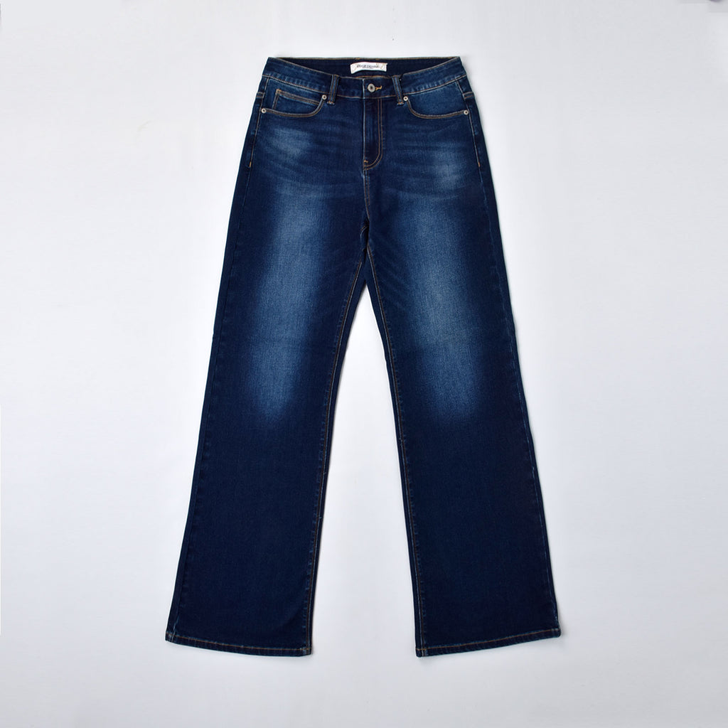 Custom Women's Deep Blue Straight Leg Fit Jeans