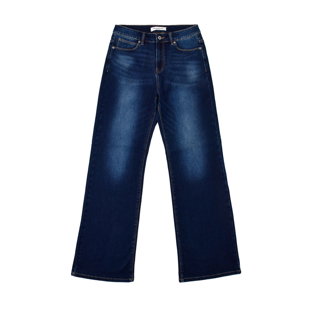 Custom Women's Deep Blue Straight Leg Fit Jeans