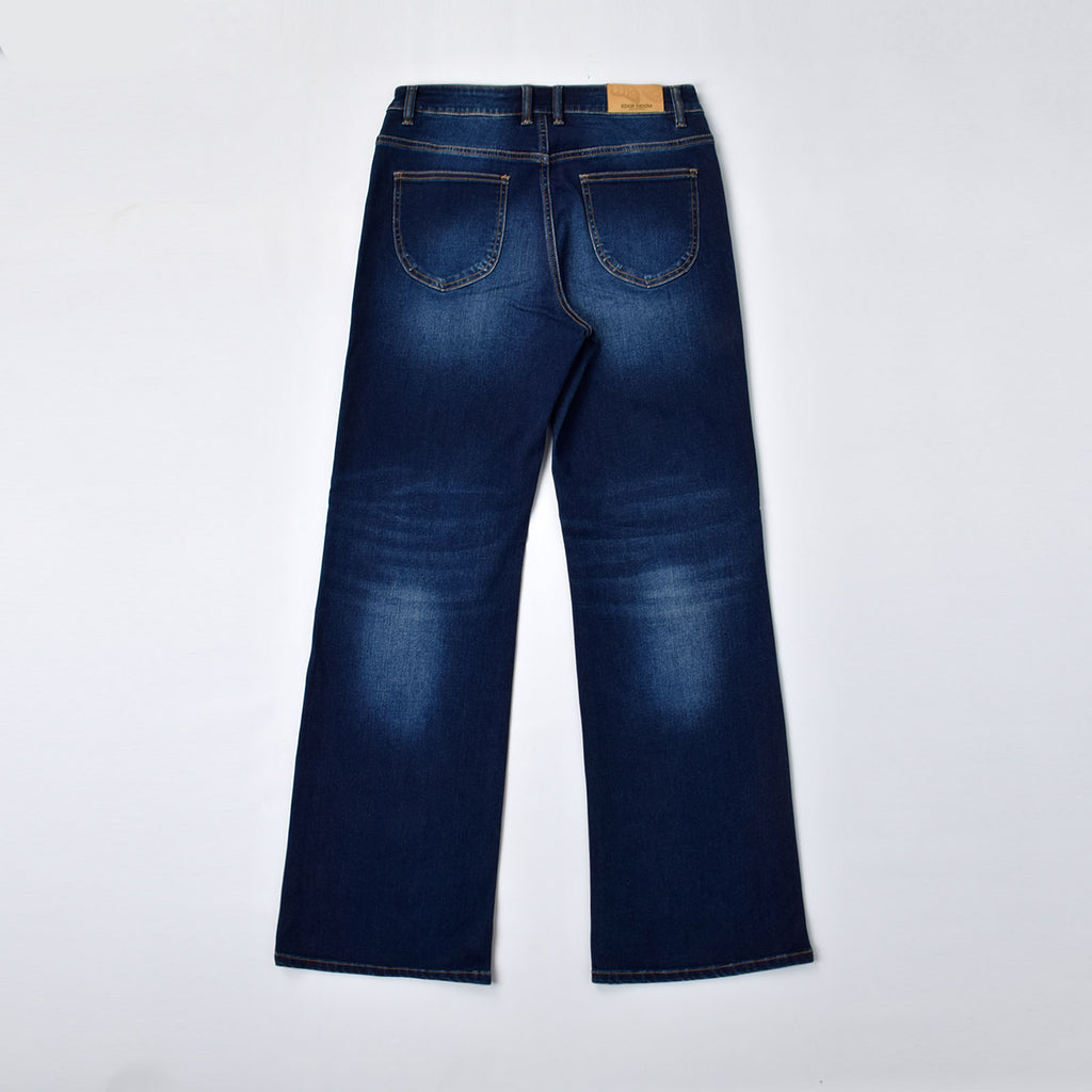 Custom Women's Deep Blue Straight Leg Fit Jeans