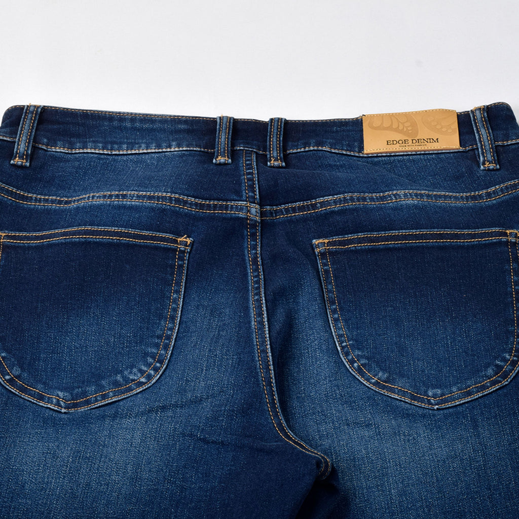 Custom Women's Deep Blue Straight Leg Fit Jeans