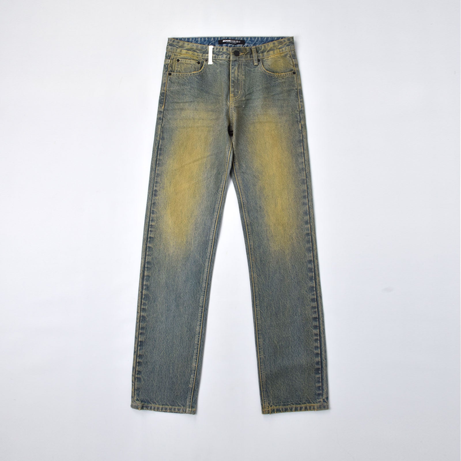 Custom Men's Waxed Coat Dirty Washed Jeans