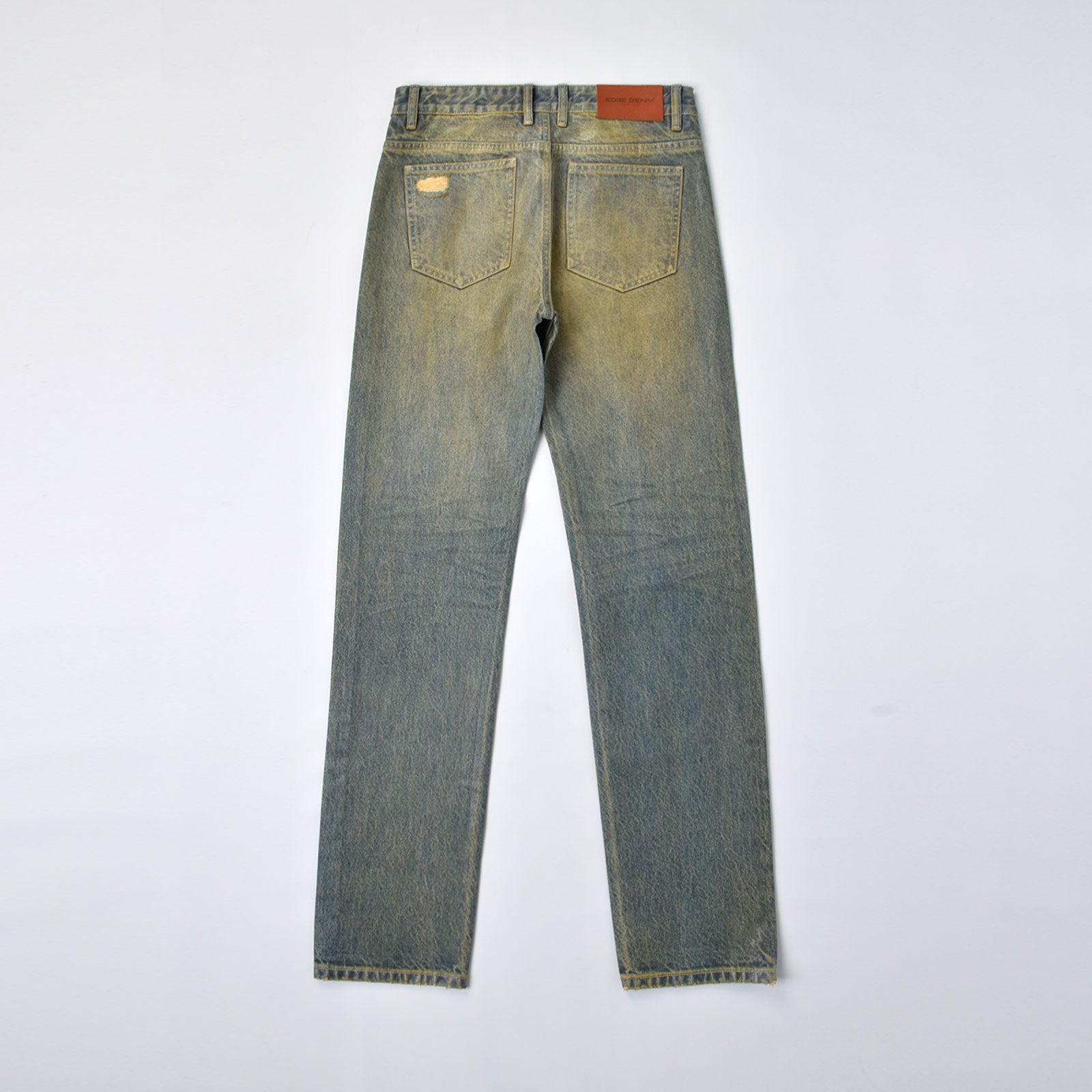 Custom Men's Waxed Coat Dirty Washed Jeans