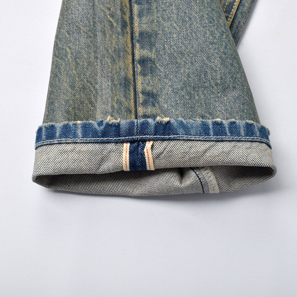 Custom Men's Waxed Coat Dirty Washed Jeans