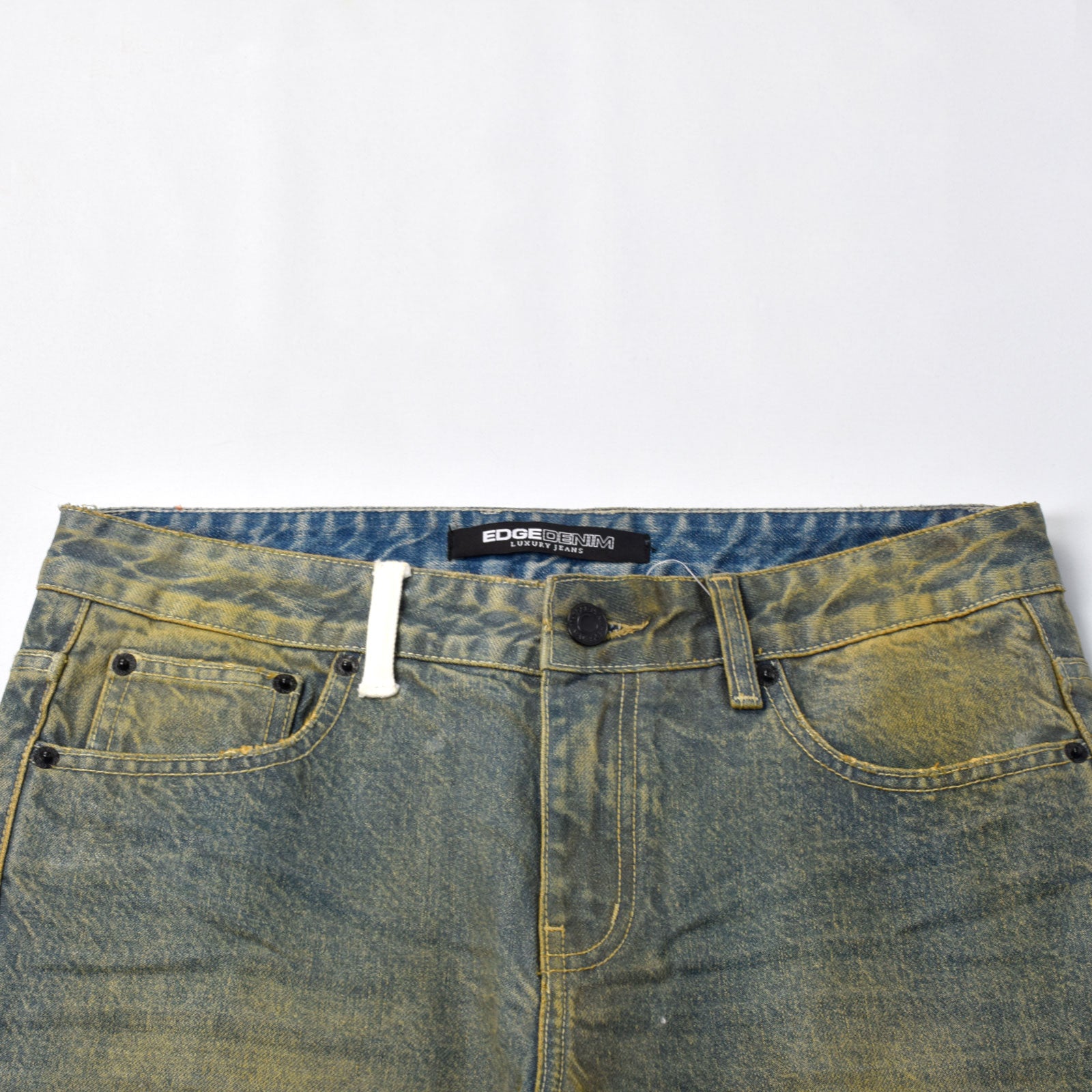 Custom Men's Waxed Coat Dirty Washed Jeans