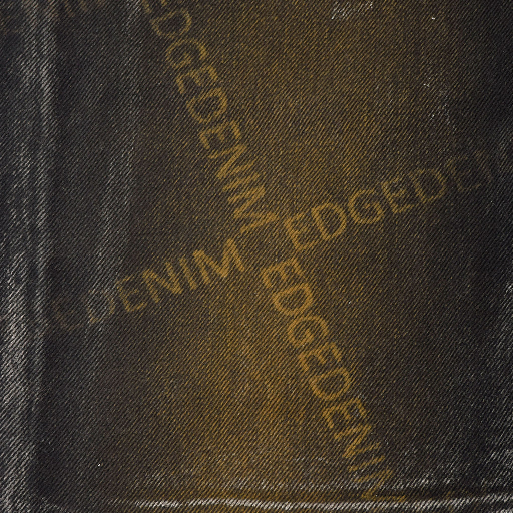 Custom Women's Laser Printing Dirty Washed Waxed Coat Flared Jeans