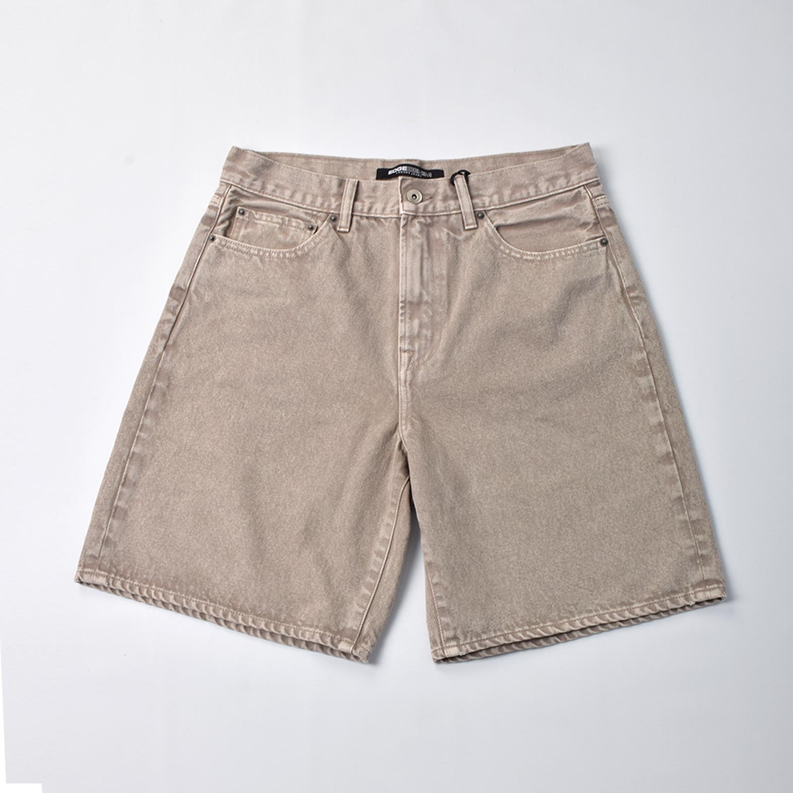 Custom Unisex Brown Straight Fit Baggy Denim Shorts