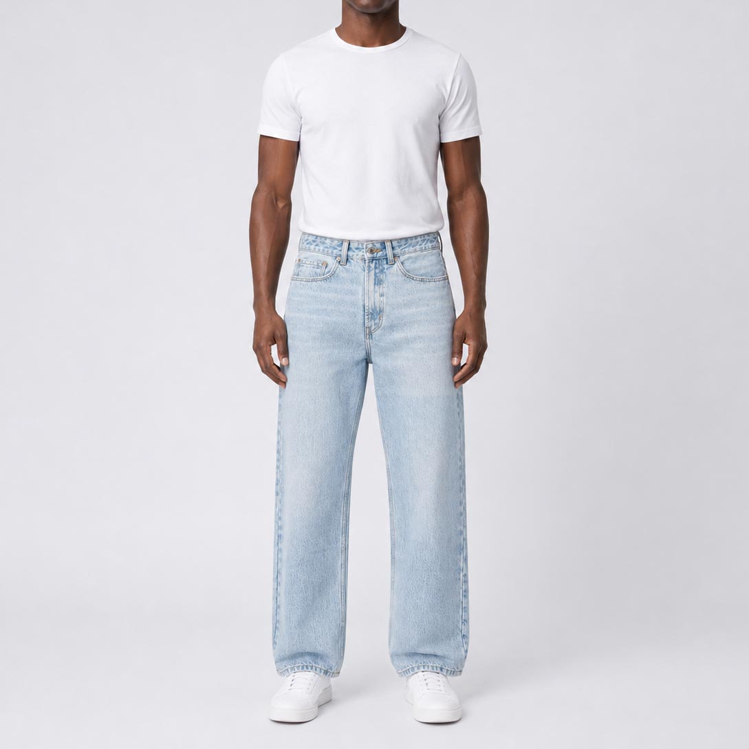 Custom Men's Plain Baggy Jeans With Your Own Logo