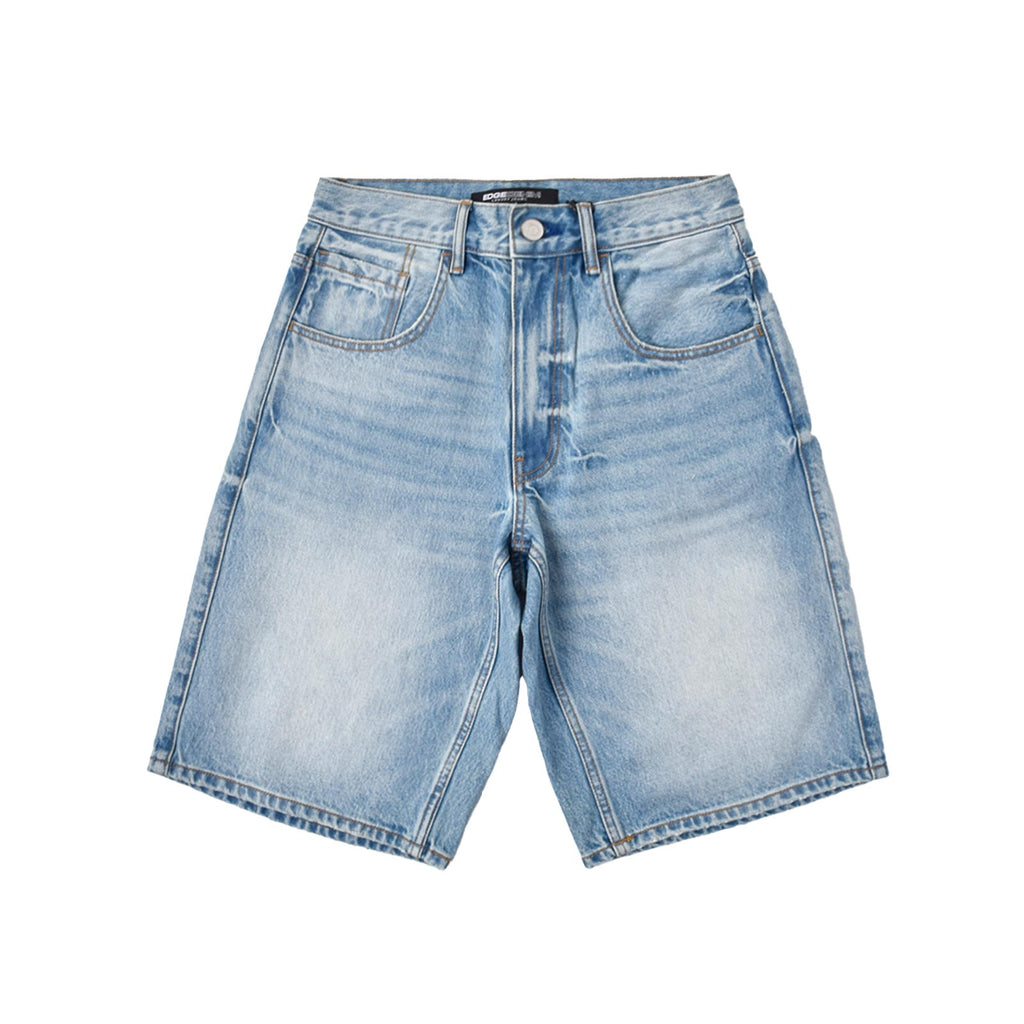 Custom Men's Blue Plain Baggy Denim Shorts