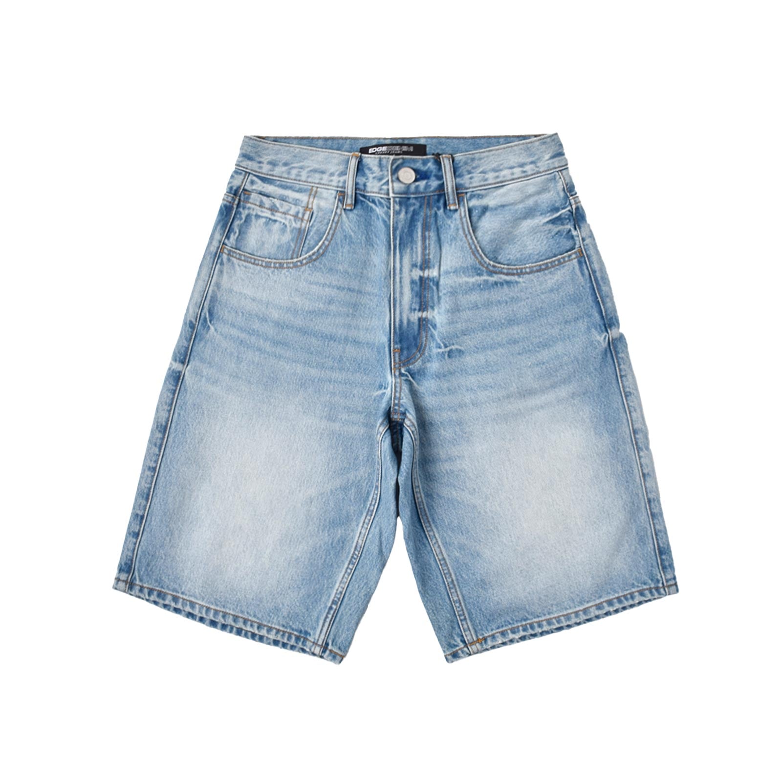 Custom Men's Blue Plain Baggy Denim Shorts