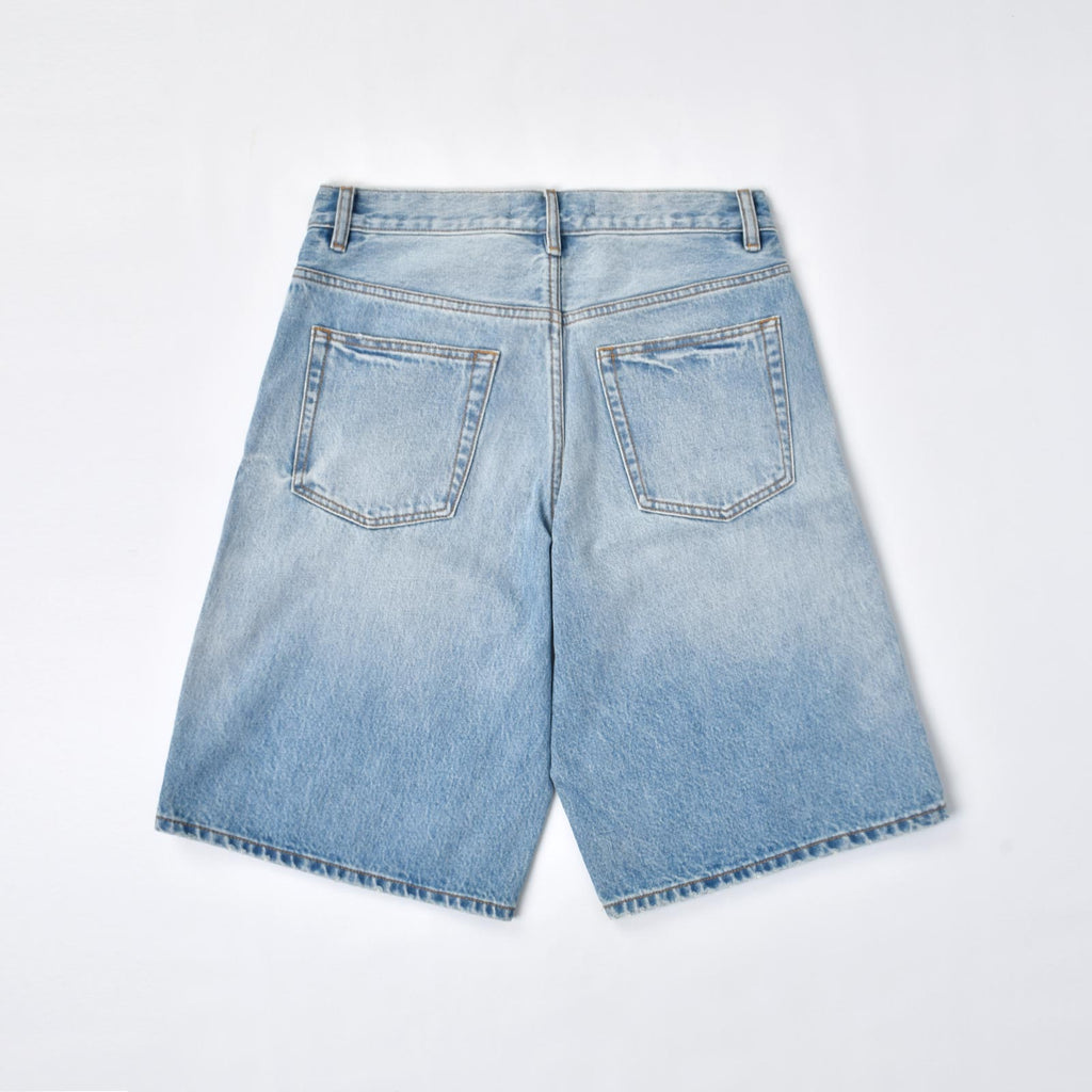Custom Men's Blue Plain Baggy Denim Shorts