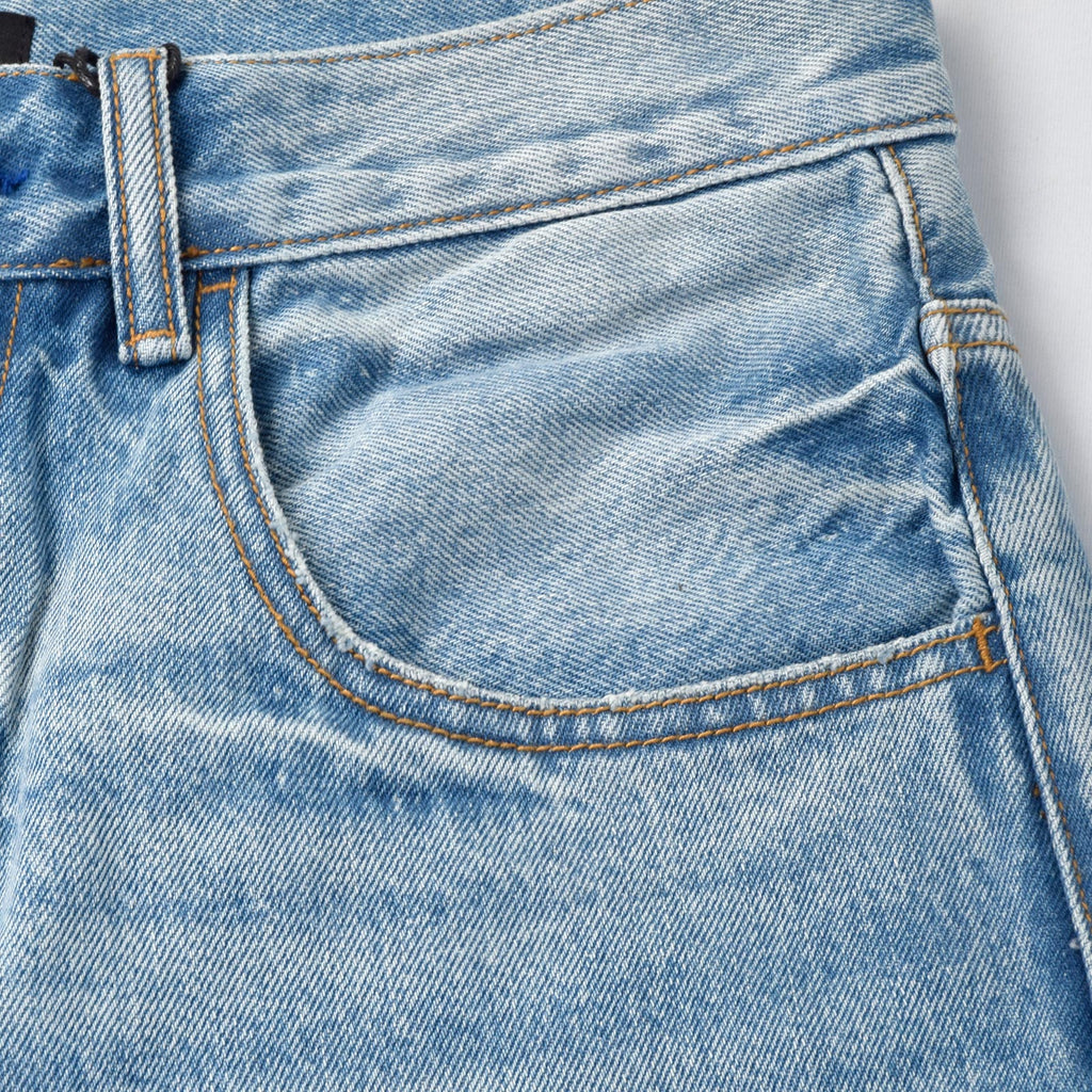Custom Men's Blue Plain Baggy Denim Shorts