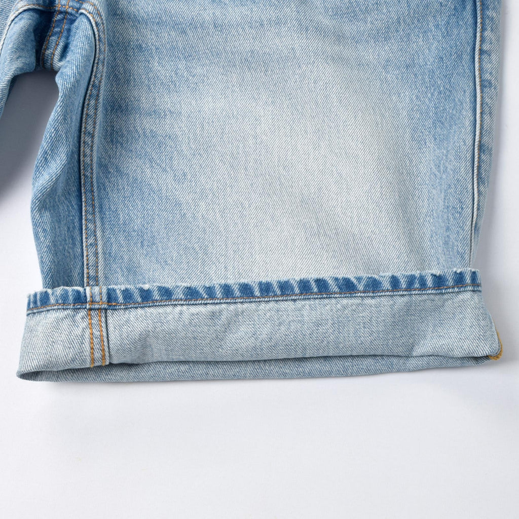 Custom Men's Blue Plain Baggy Denim Shorts