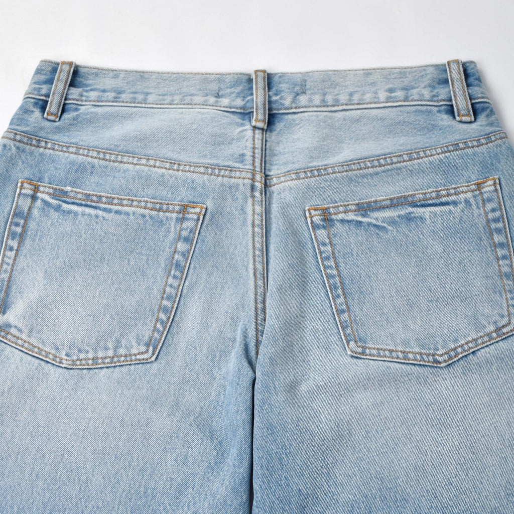 Custom Men's Blue Plain Baggy Denim Shorts