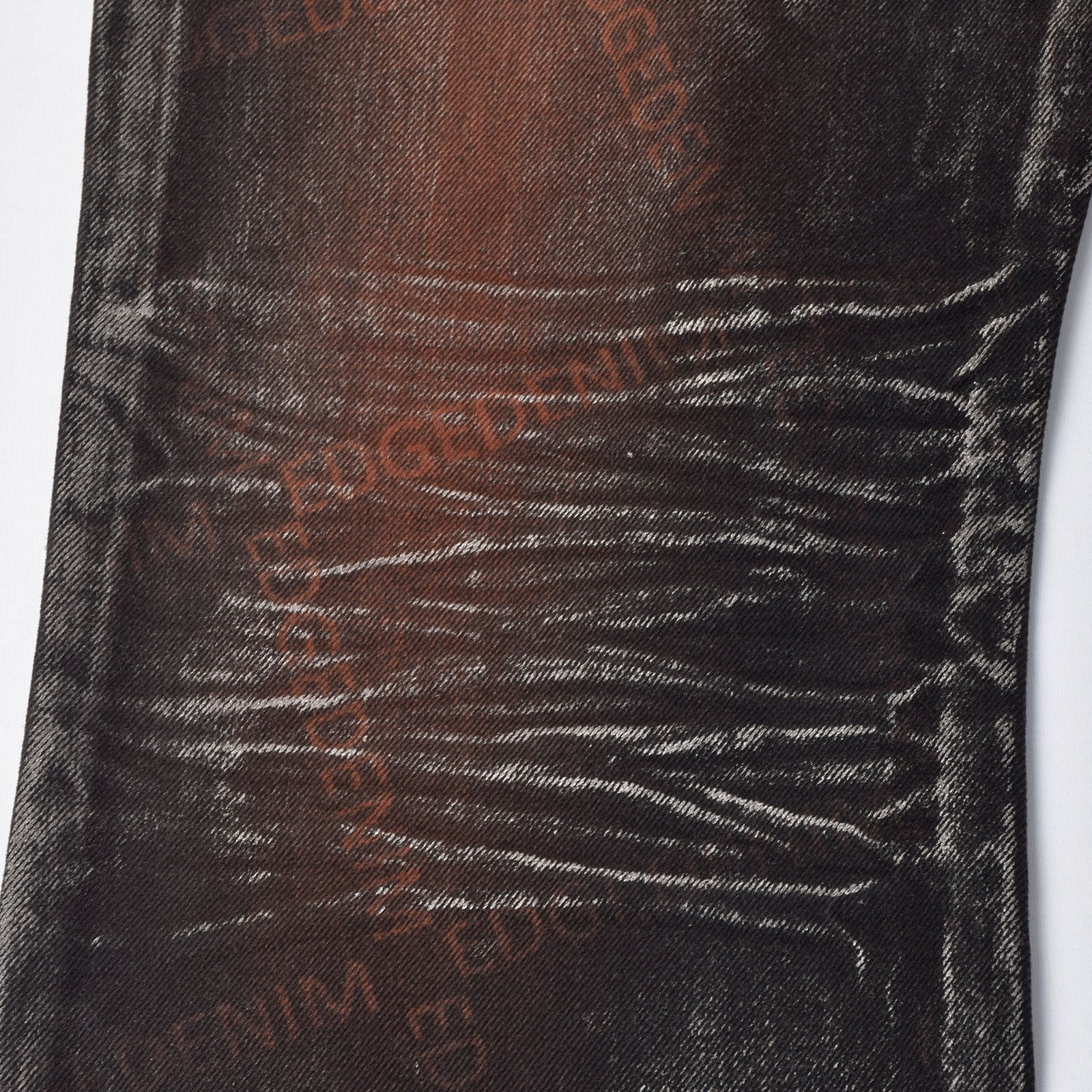 Custom Women's Waxed Coat Laser Printing Boot cut Flare Jeans