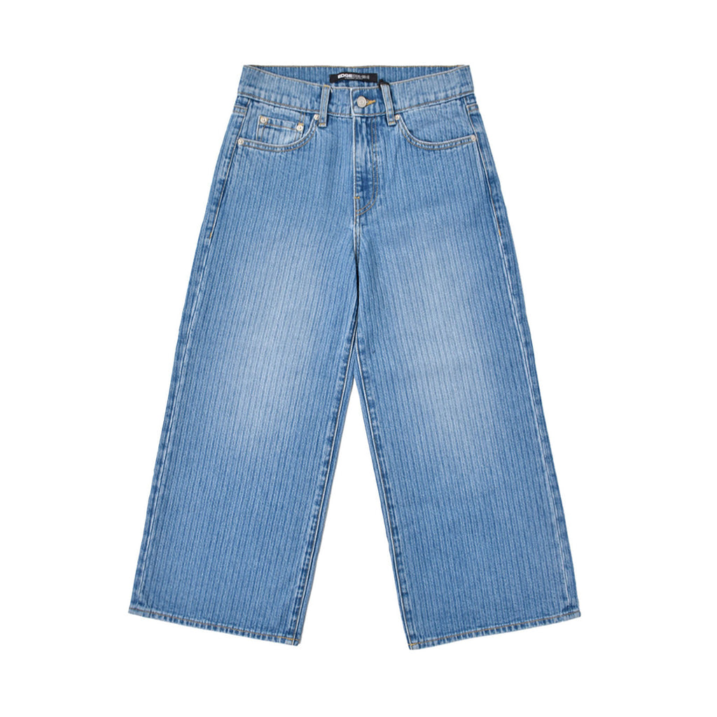 Custom Women's Stripe Straight Leg Fit Capri Jeans