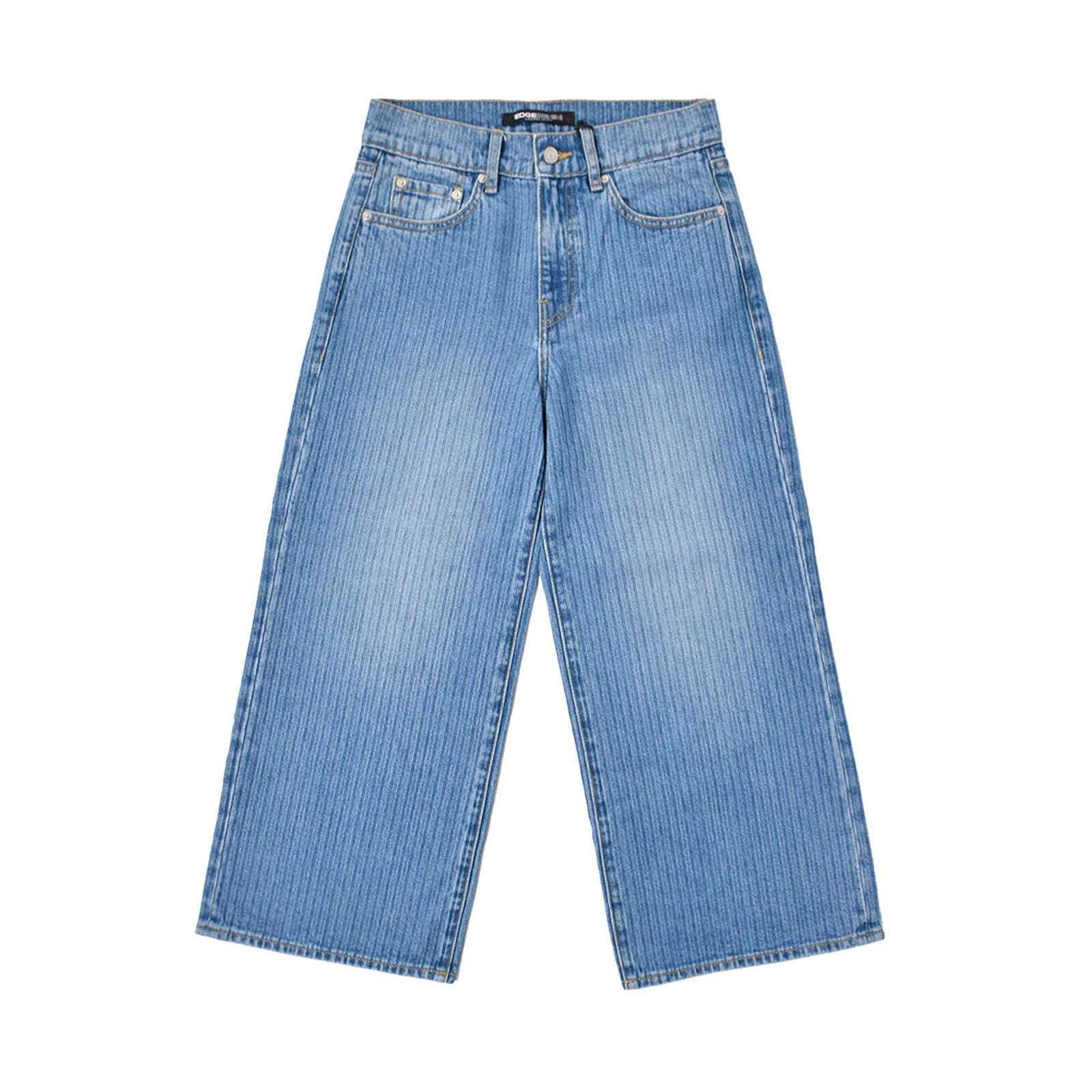 Custom Women's Stripe Straight Leg Fit Capri Jeans