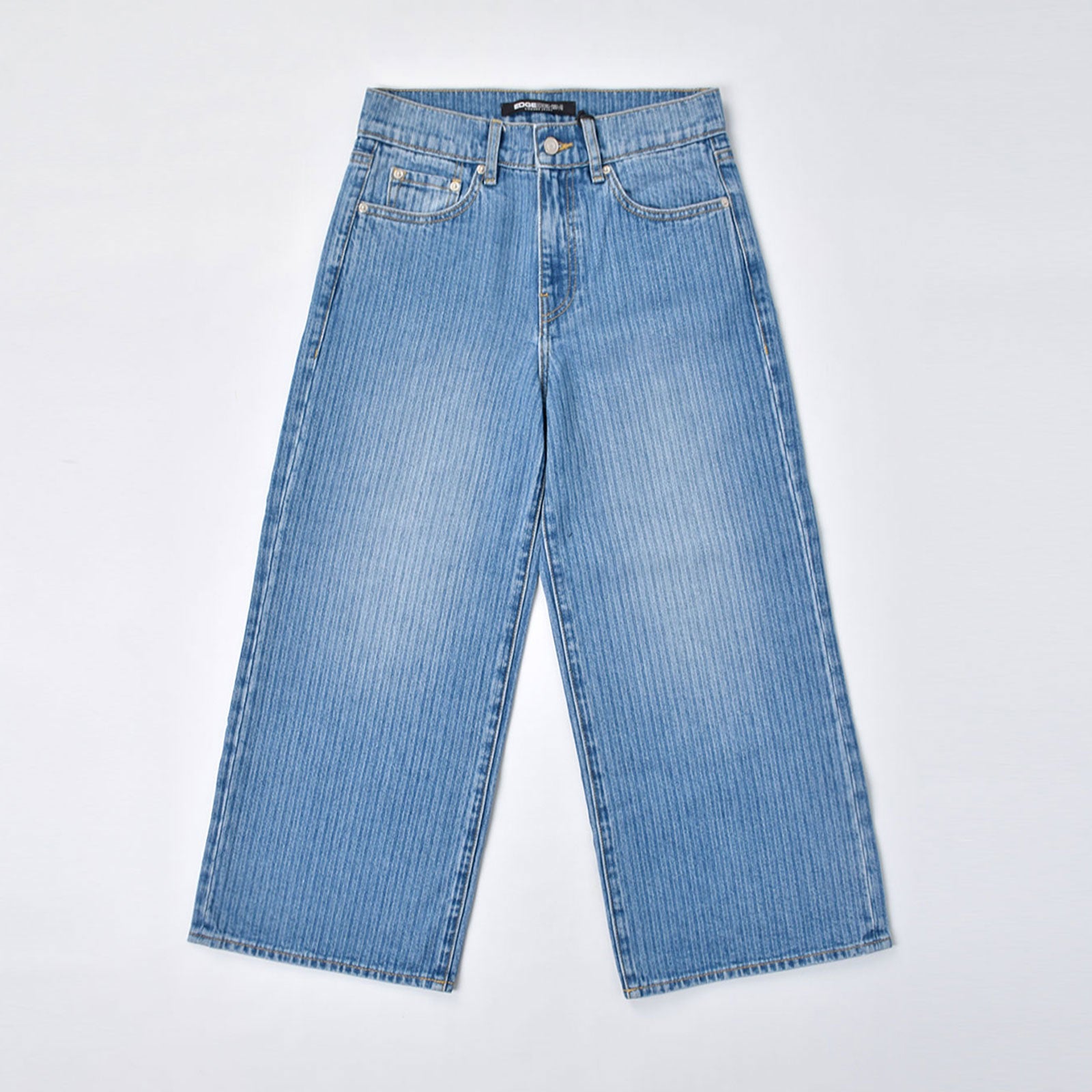Custom Women's Stripe Straight Leg Fit Capri Jeans
