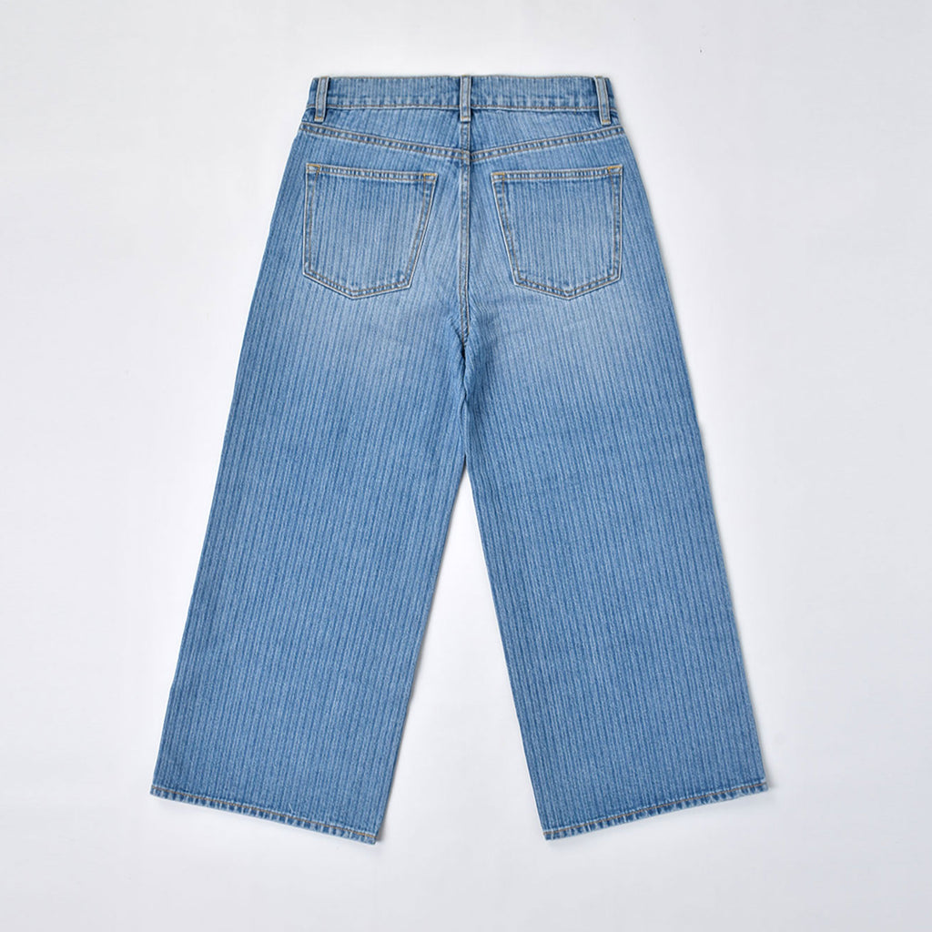 Custom Women's Stripe Straight Leg Fit Capri Jeans
