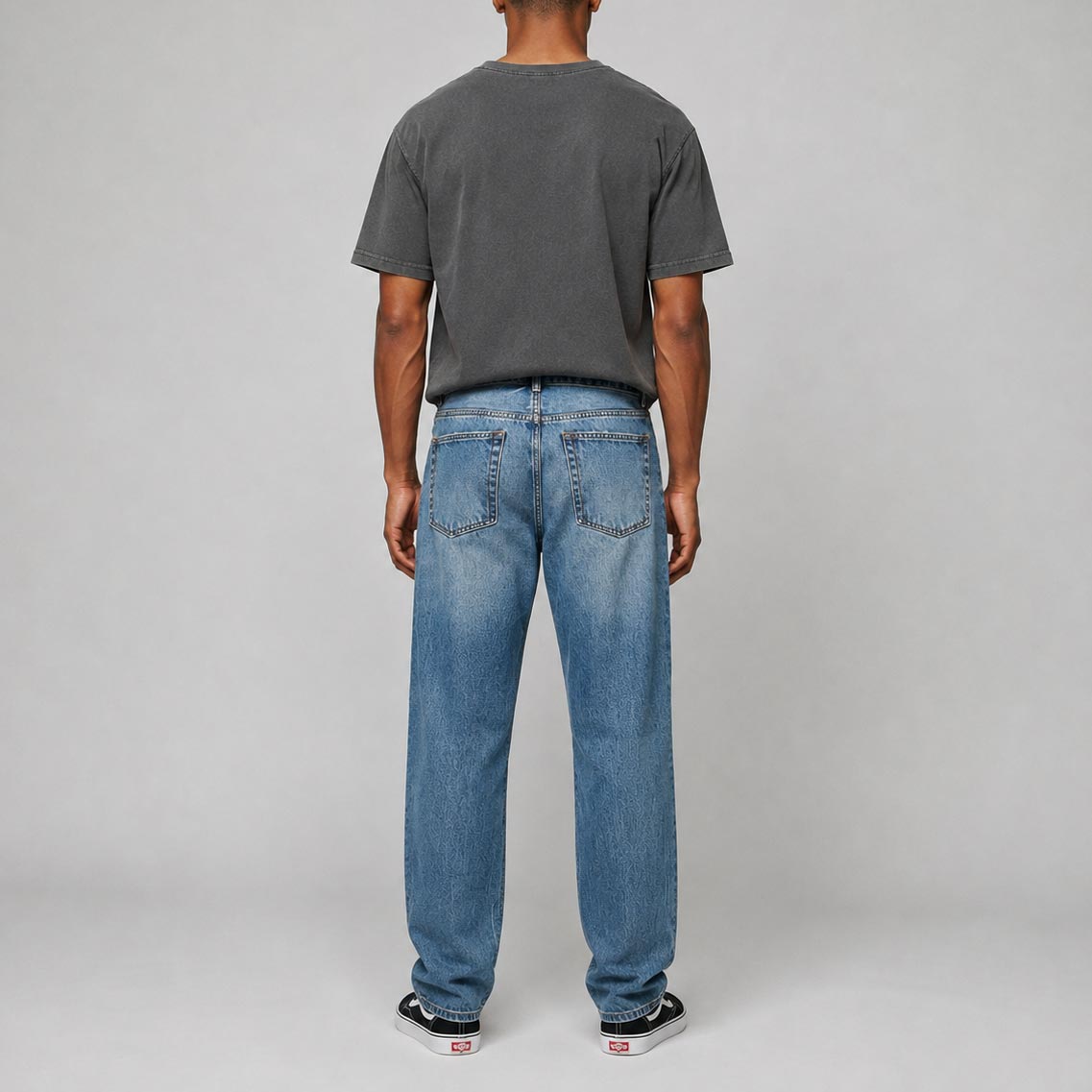 Custom Men's Washed Plain Baggy Jeans With Your Own Design